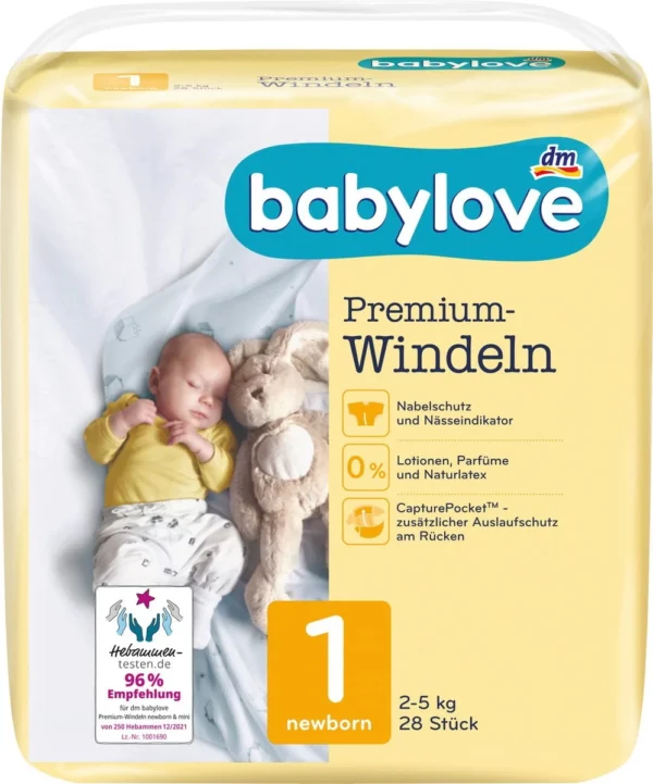 Babylove premium 1 dydis (2-5 kg) – 28 vnt