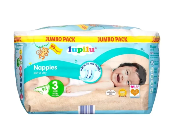 Lupilu Soft&Dry 3 dydis (6-10 kg) – 98 vnt