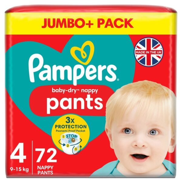 Pampers Baby Dry kelnaitės 4 dydis (9-15kg) - 72vnt