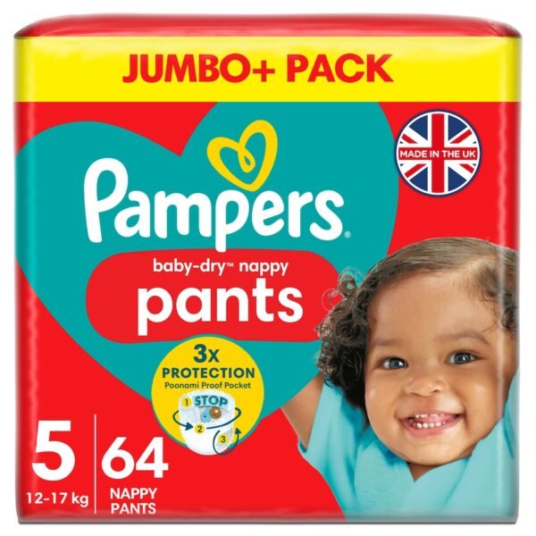 Pampers Baby Dry kelnaitės 5 dydis (12-17kg) - 64vnt