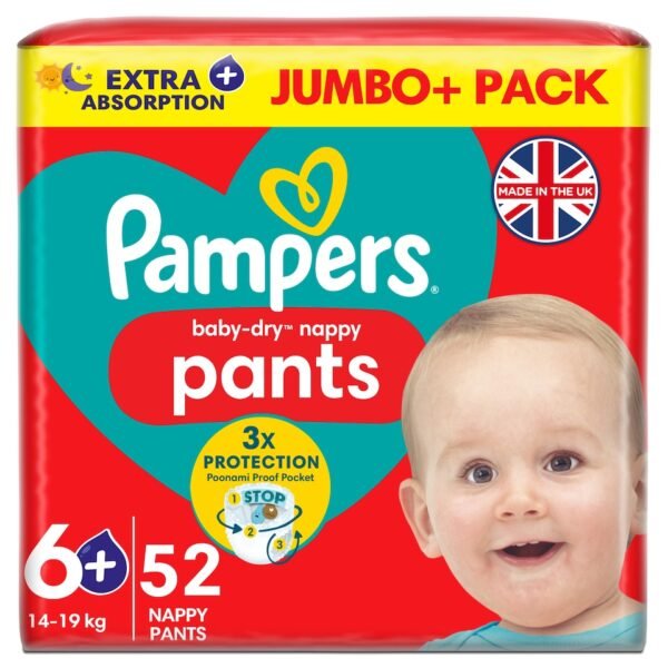 Pampers Baby Dry kelnaitės 6+ dydis (14-19kg) - 52vnt