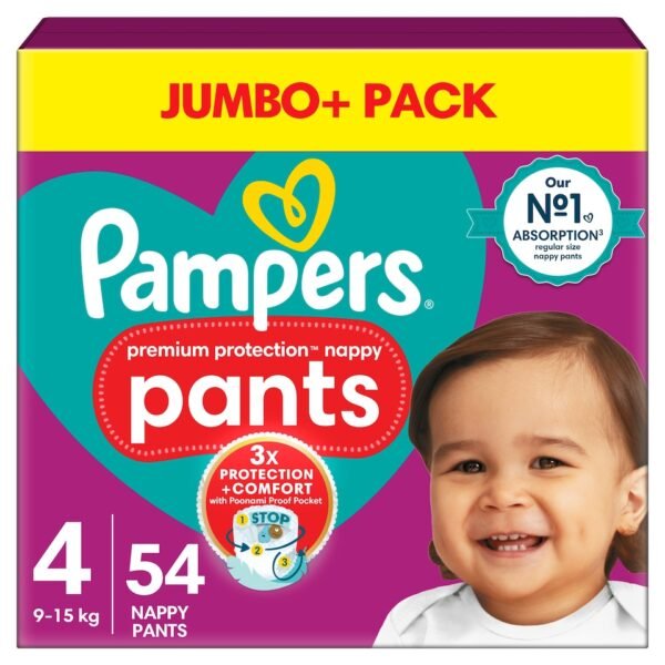 Pampers Premium Protection kelnaitės 4 dydis (9-15kg) - 54vnt